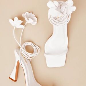 Lulu's White Floral Heels